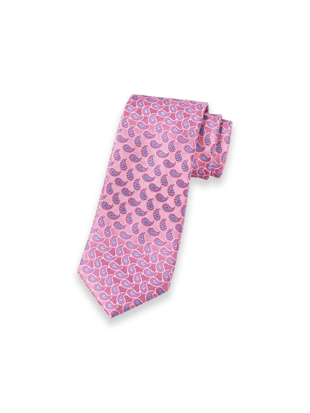 Product Image of Paisley Woven Silk Tie-Pink/Blue