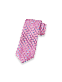 Paisley Woven Silk Tie - Pink/blue
