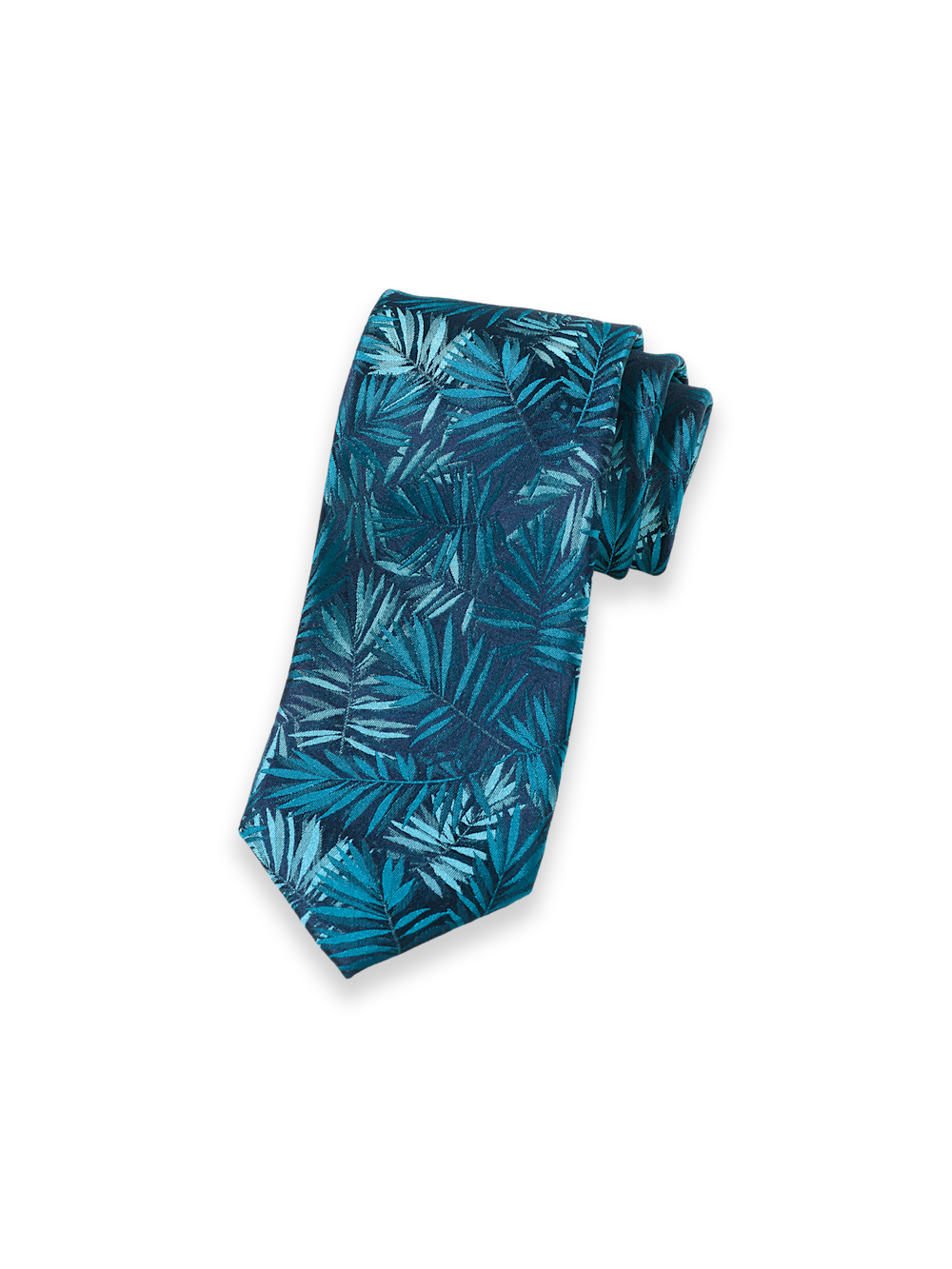 Product Image of Botanical Woven Silk Tie-Teal