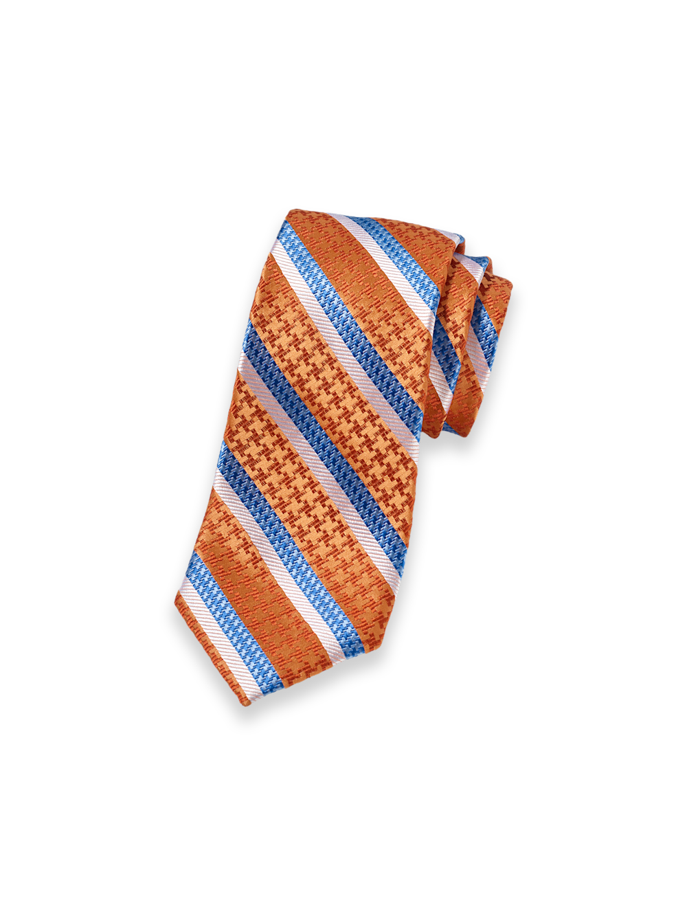 Product Image of Stripe Woven Silk Tie-Orange Multi