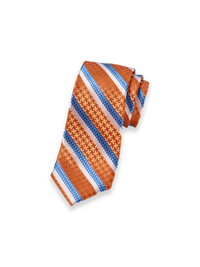 Stripe Woven Silk Tie - Orange Multi