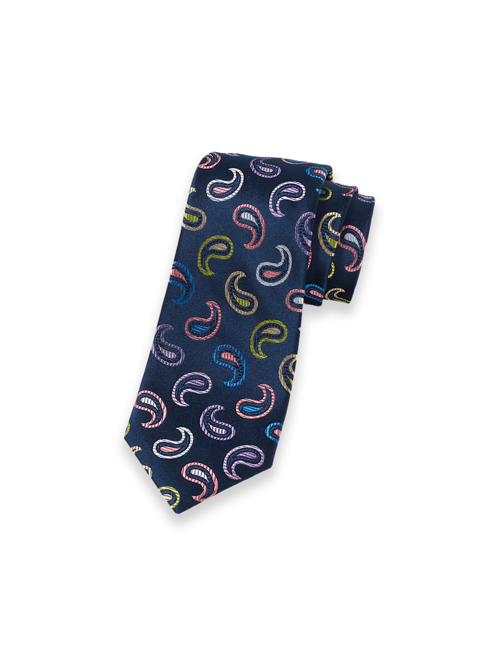 Product Image of Paisley Woven Silk Tie-Navy Multi