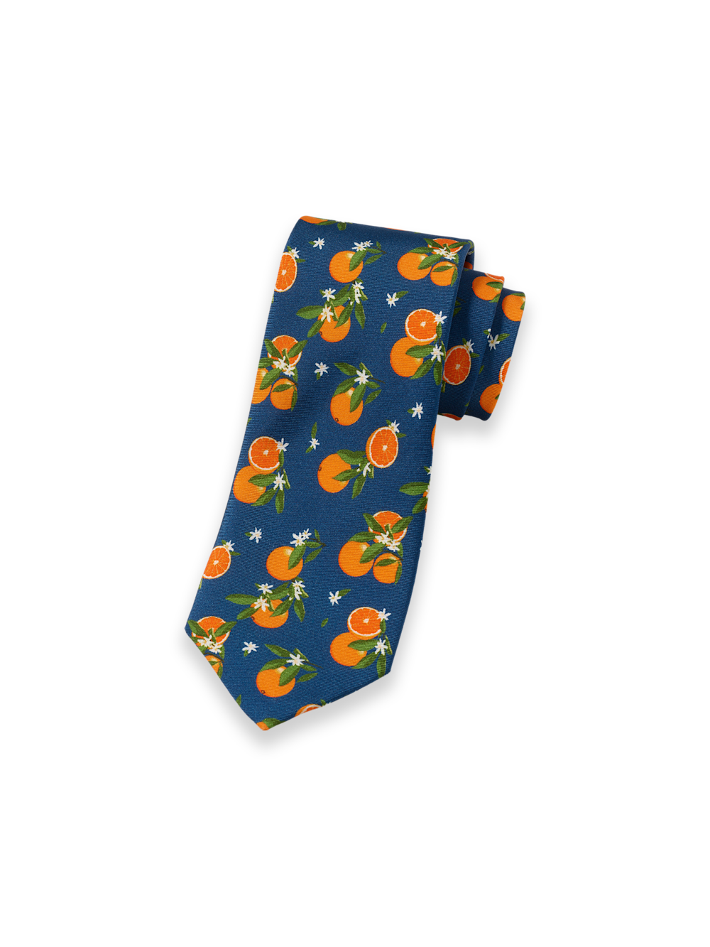 Product Image of Oranges Woven Silk Tie-Navy/Orange