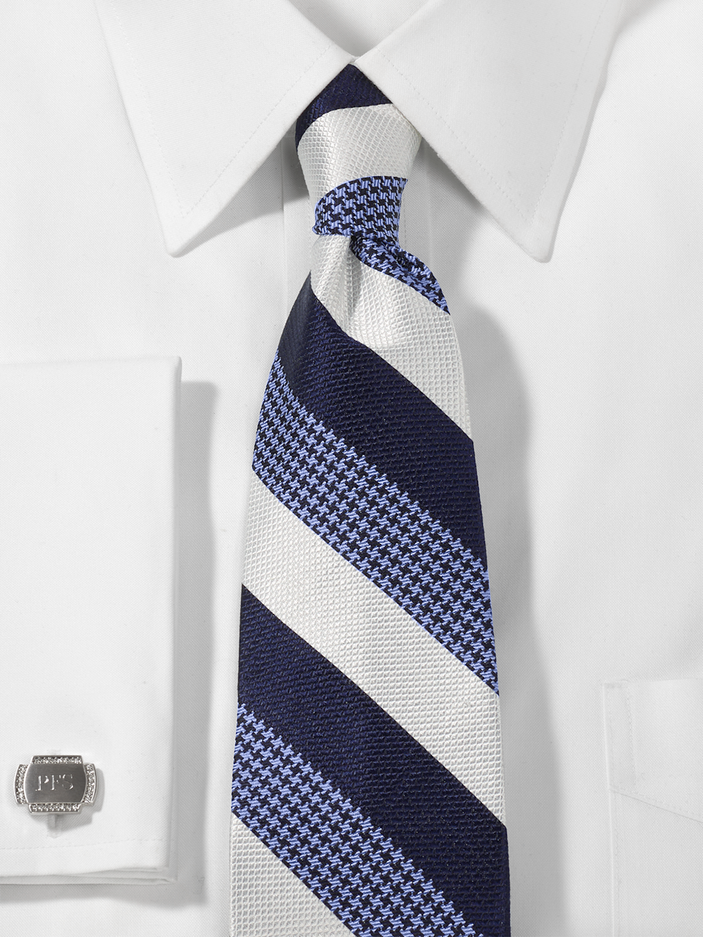 Alternate Image of Stripe Houndstooth Woven Silk Tie-1