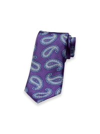 Paisley Woven Silk Tie - Purple/blue