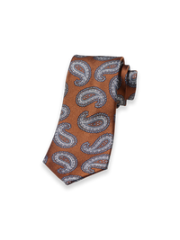 Paisley Woven Silk Tie - Rust
