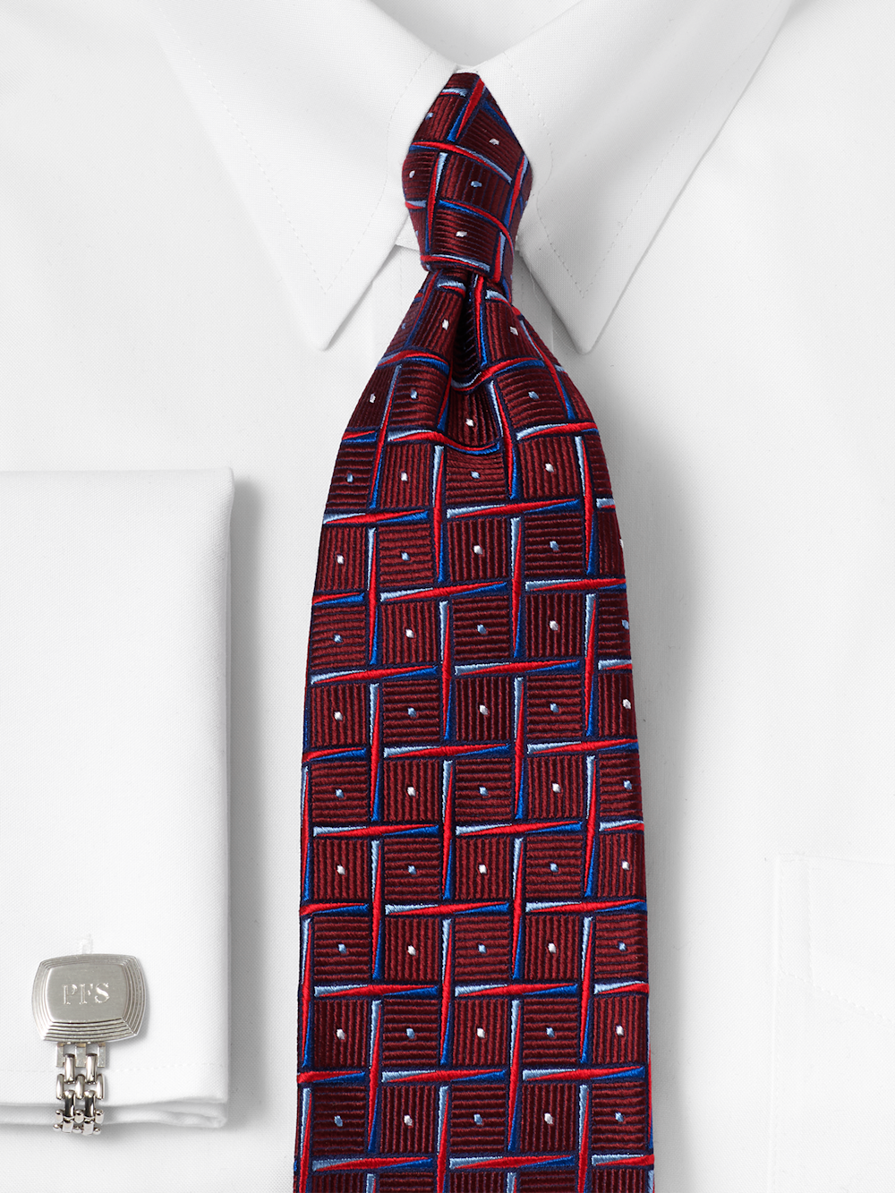 Alternate Image of Geometric Woven Silk Tie-1