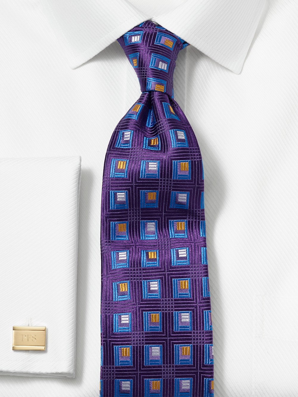 Alternate Image of Geometric Woven Silk Tie-1