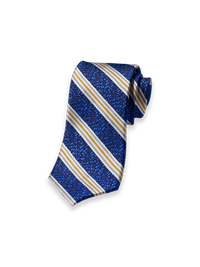 Stripe Woven Silk Tie - Blue/yellow