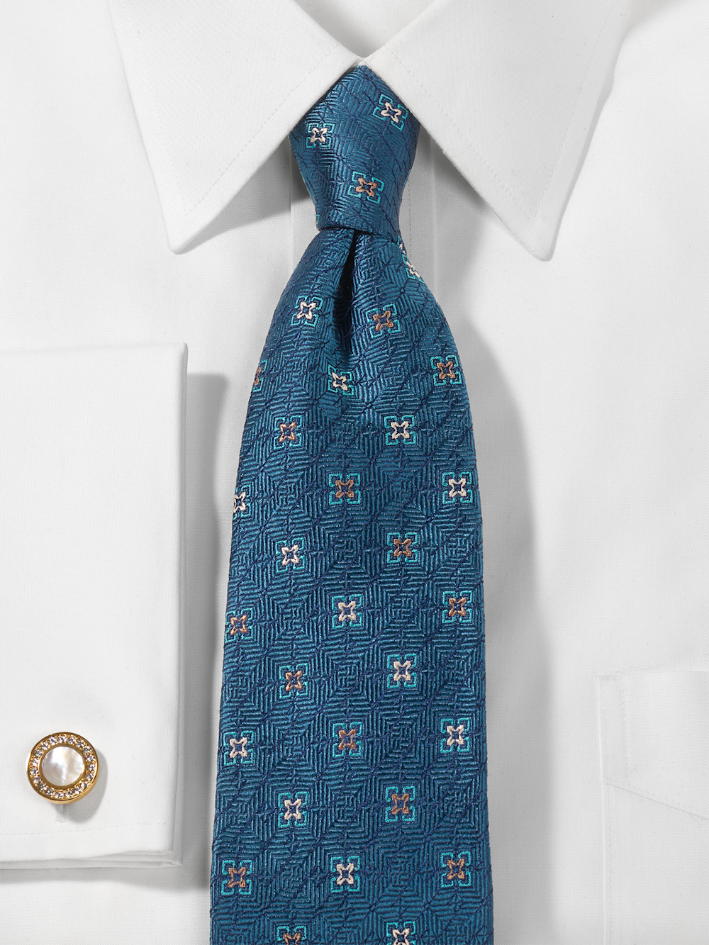 Alternate Image of Medallion Woven Silk Tie-1