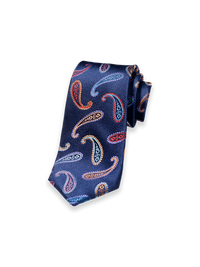 Paisley Woven Silk Tie - Navy Multi