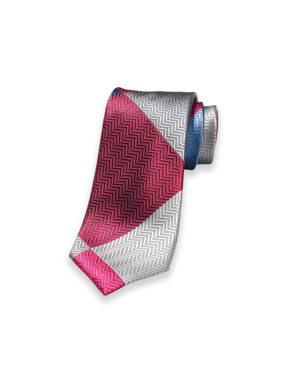 Product Image of Windowpane Woven Silk Tie-Red Multi