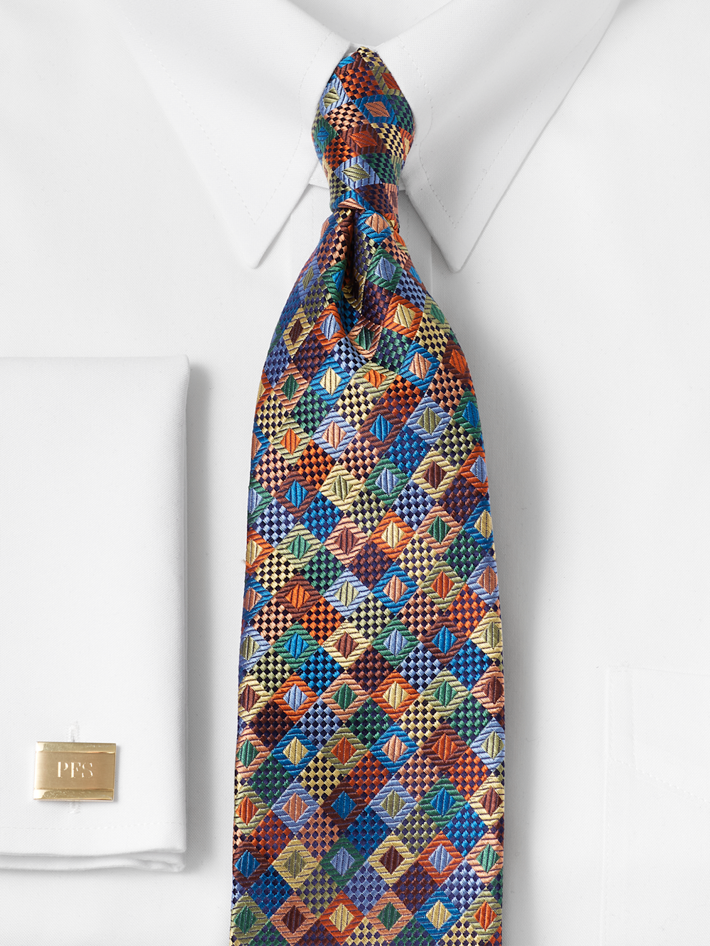 Alternate Image of Geometric Woven Silk Tie-1