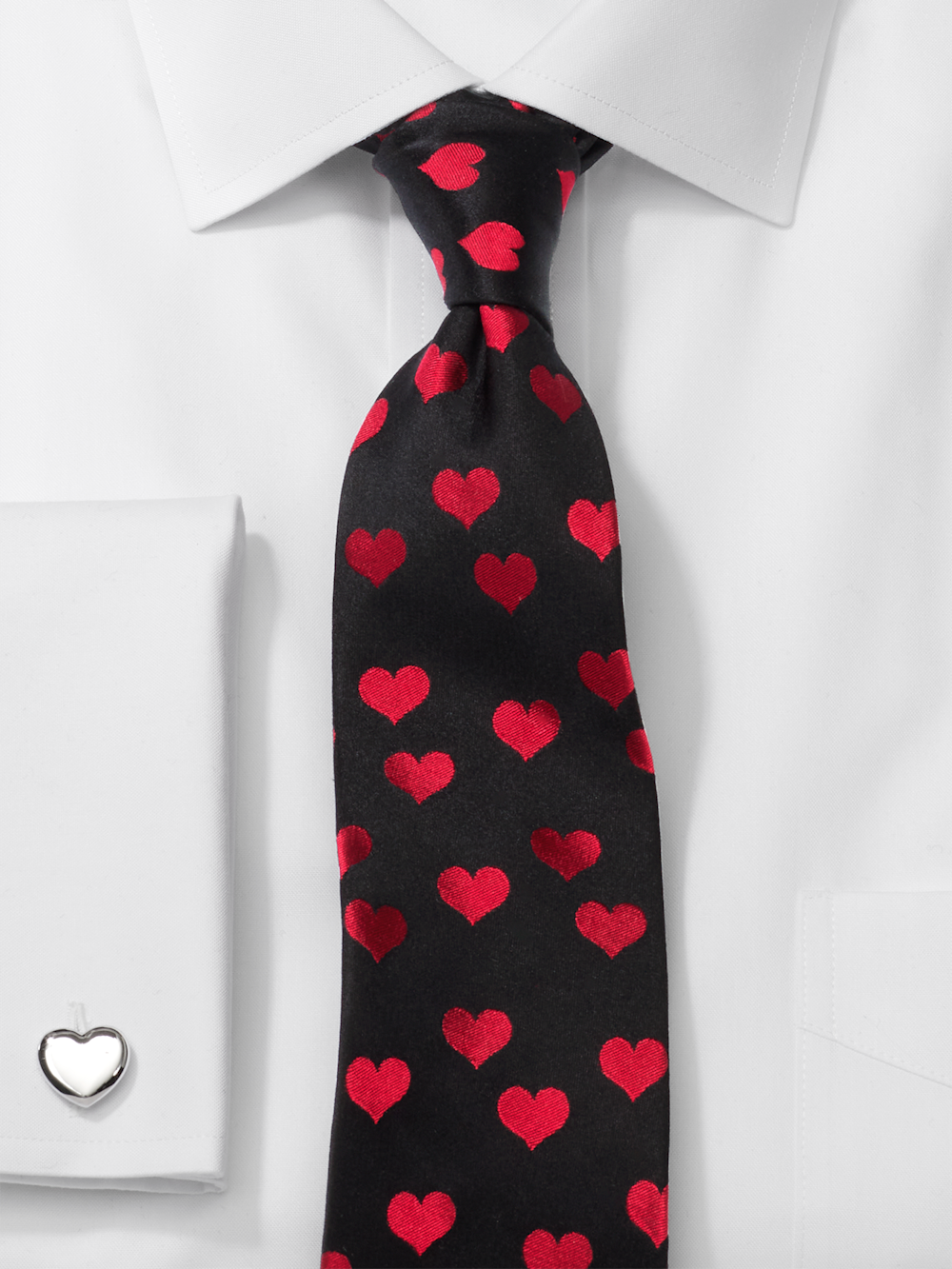 Alternate Image of Hearts Woven Silk Tie-1