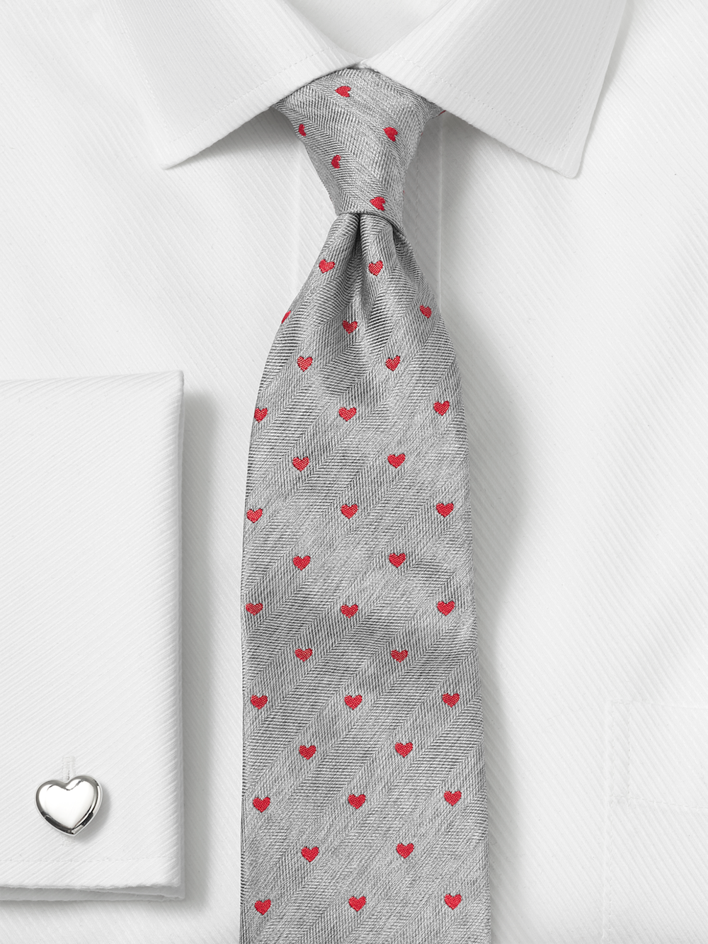 Alternate Image of Hearts Woven Silk Tie-1
