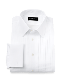Non-Iron Cotton Tuxedo Shirt - White