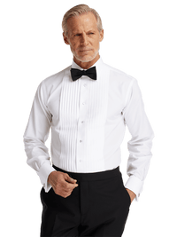 Non-Iron Cotton Tuxedo Shirt - White