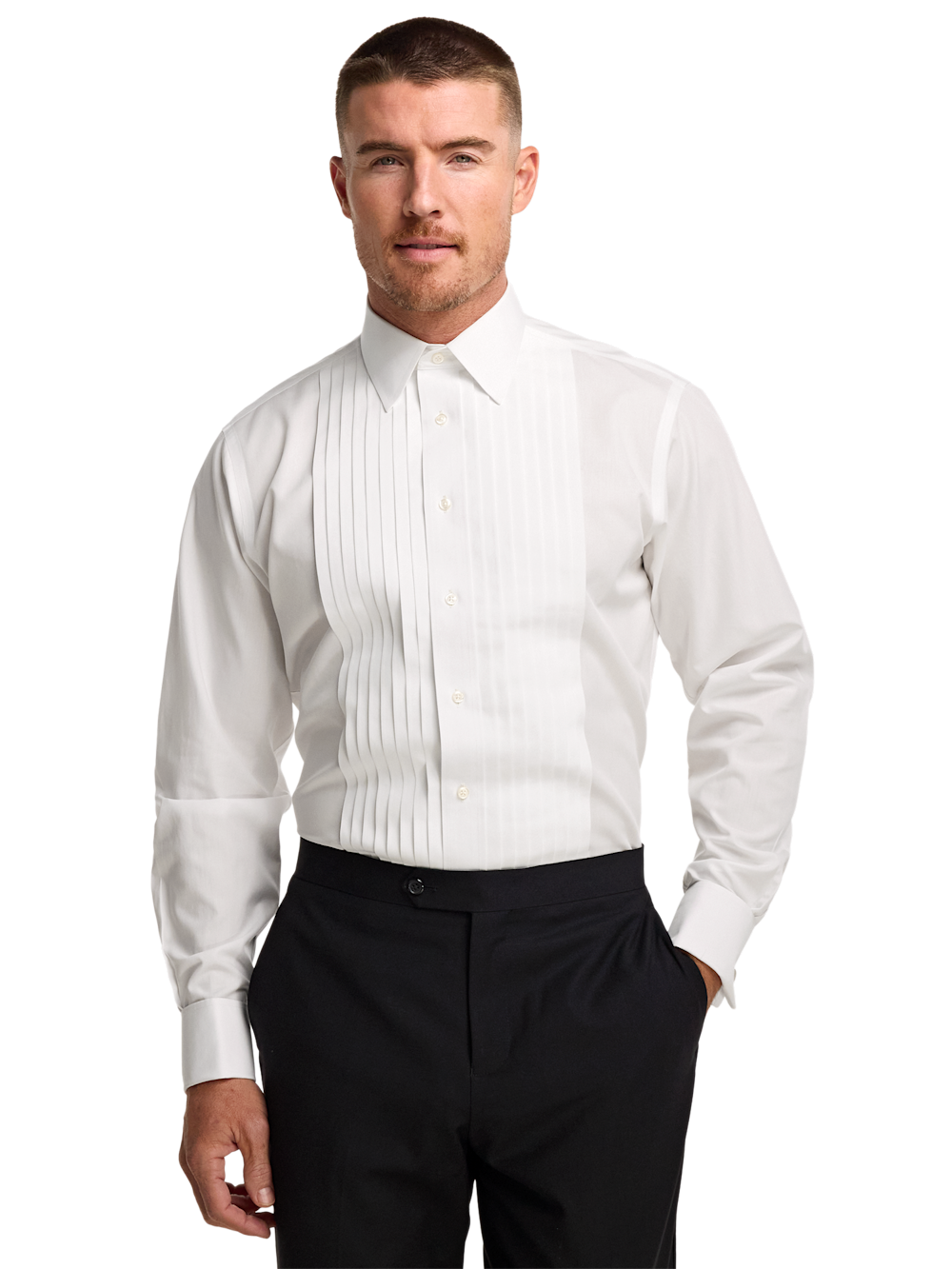 Non-Iron Cotton Tuxedo Shirt - White Classic Fit / 19 / 36 Non-Iron Cotton Tuxedo Shirt - White Classic Fit / 19 / 36