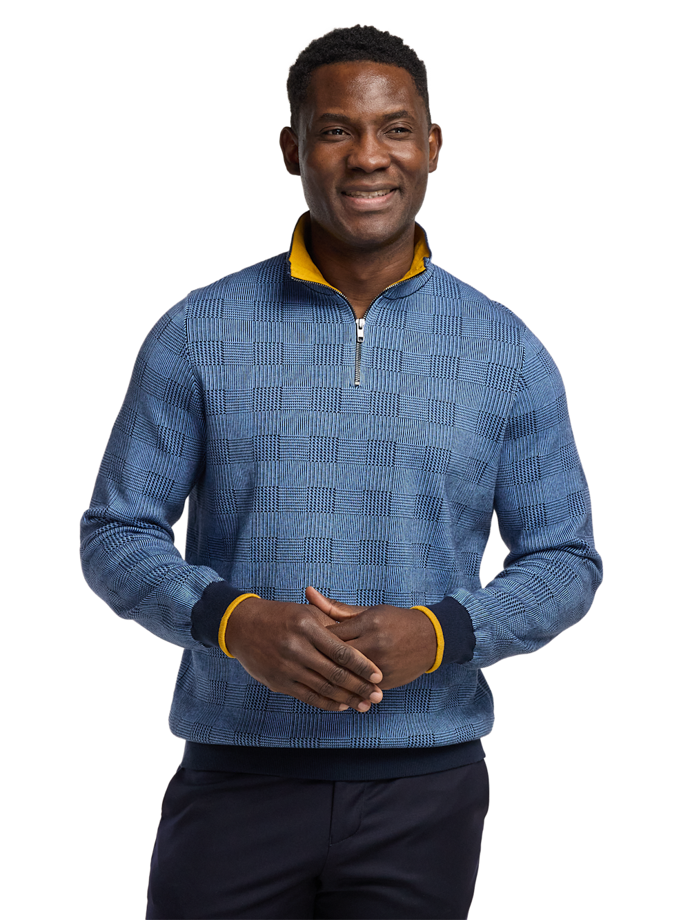 Alternate Image of Cotton Quarter Zip Mock Neck Sweater-1