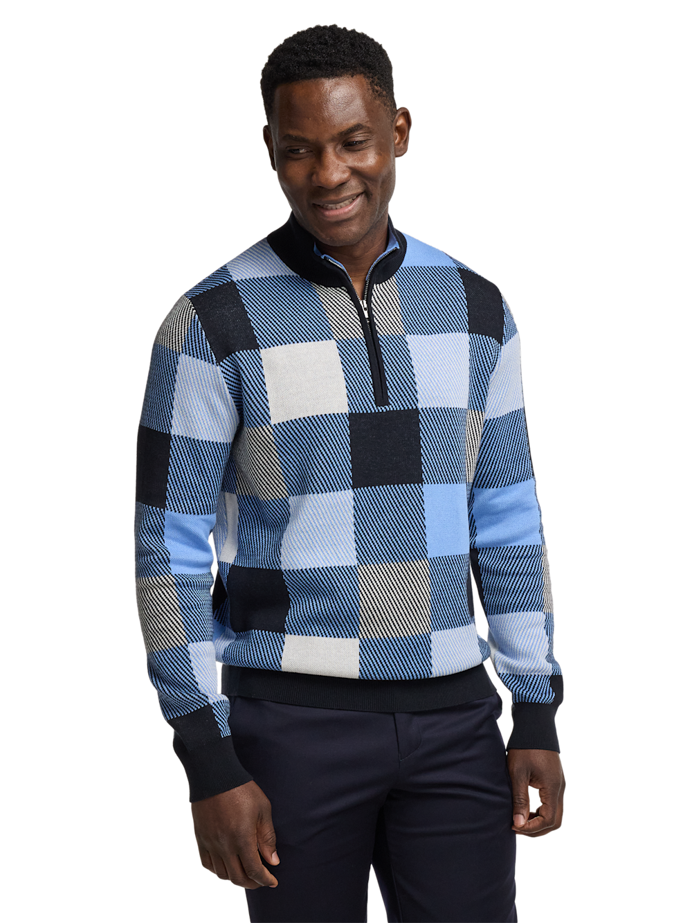 Alternate Image of Cotton Quarter Zip Mock Neck Sweater-1