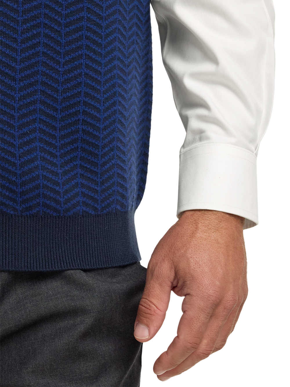 Alternate Image of Cotton Full Zip Mock Neck Vest-3