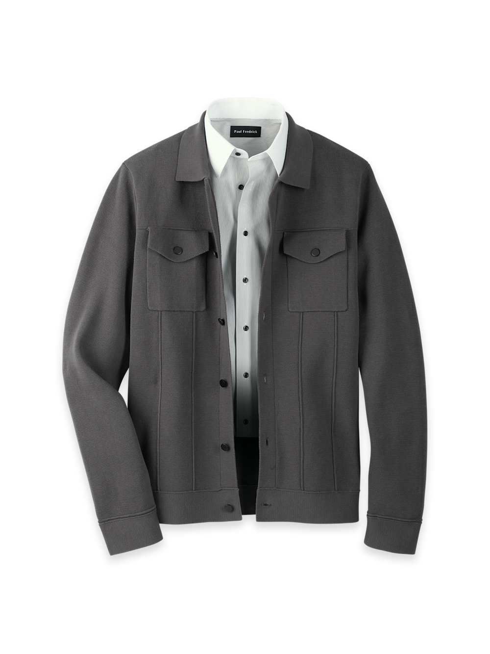 Cotton Patch Pocket Shacket - Dark Grey – Paul Fredrick