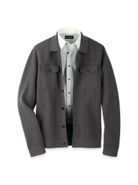 Cotton Shirt Jacket - Dark Grey
