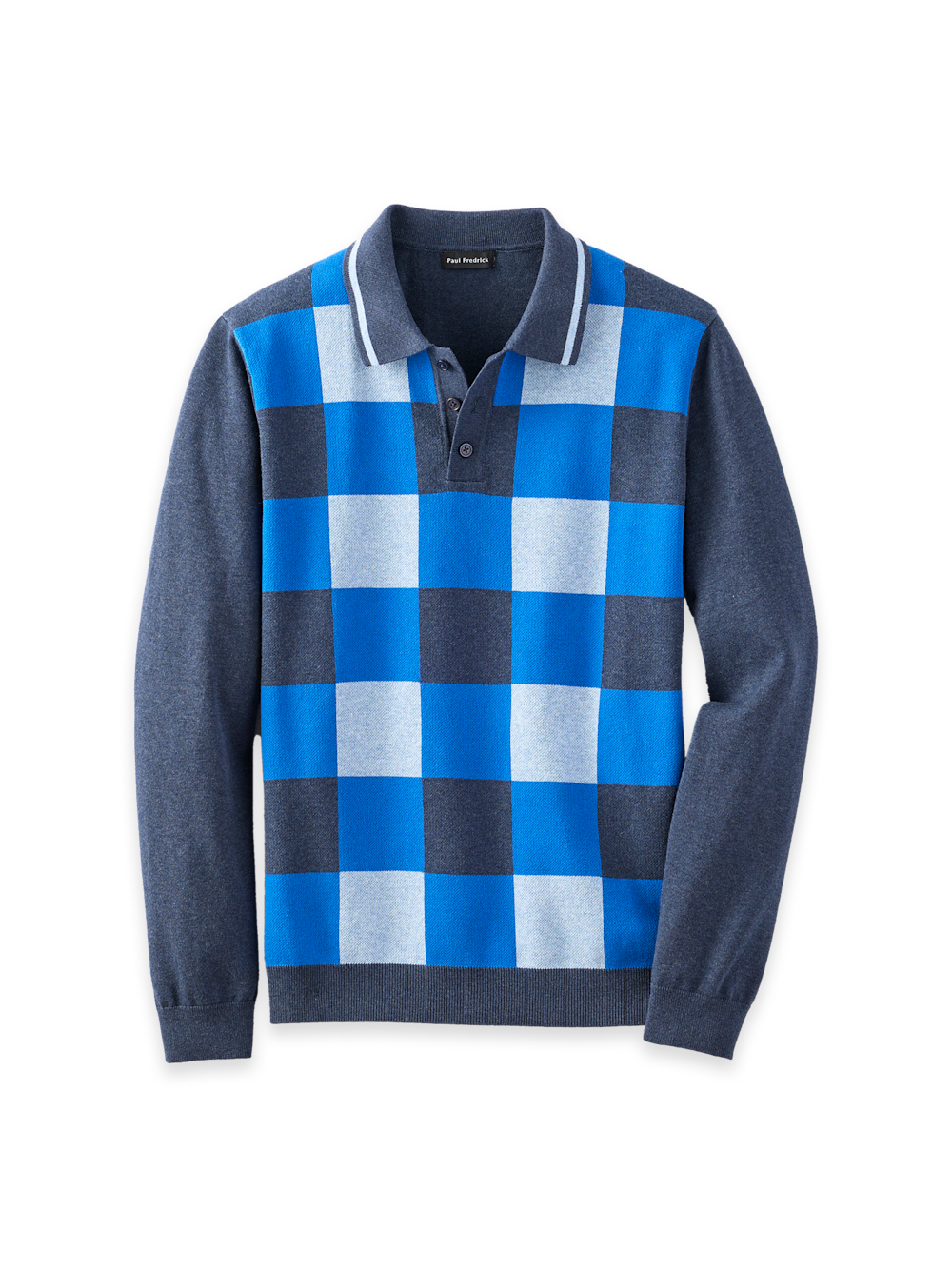 Men's Navy Check Knitwear 
