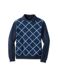 Cotton Crewneck Polo - Navy