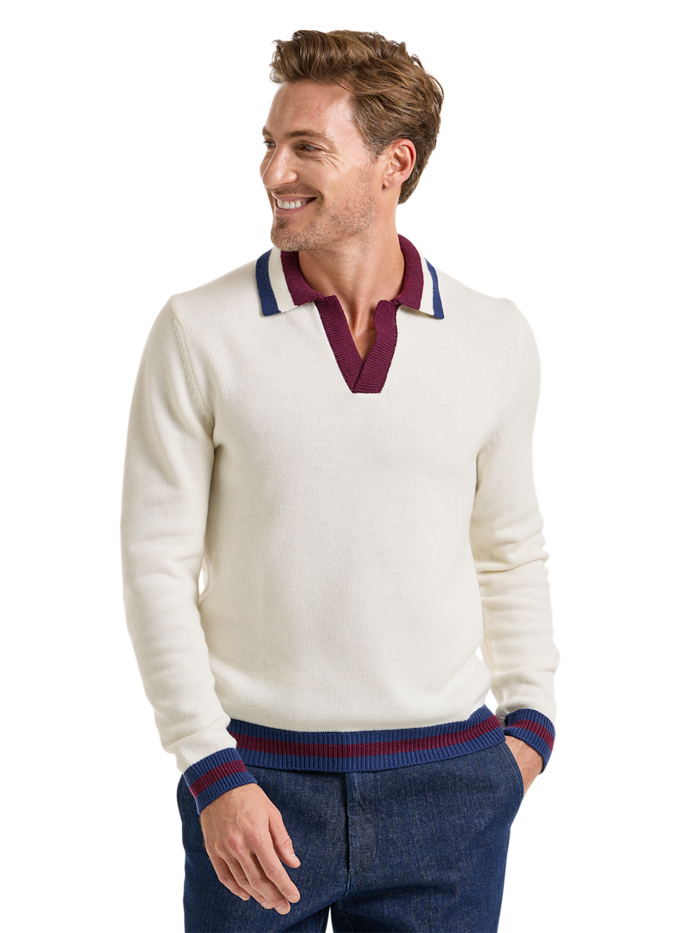 Alternate Image of Wool Johnny Collar Sweater-1