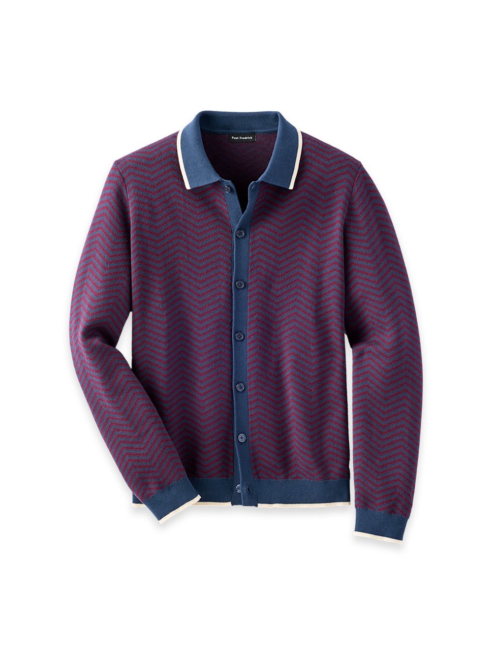 Men's Navy/Burgundy Chevron Knitwear 