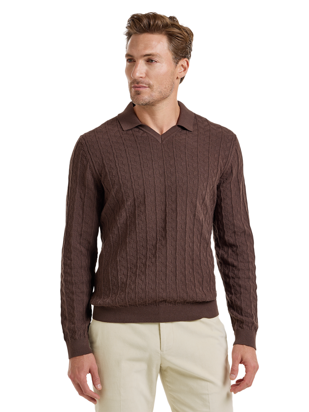 Alternate Image of Cotton Johnny Collar Sweater-1
