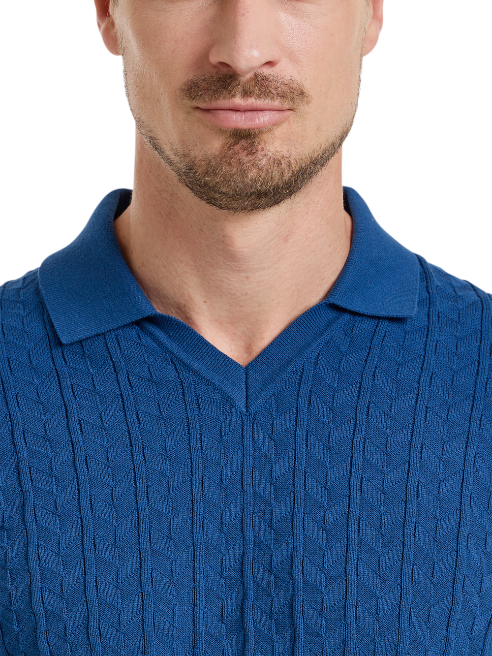Alternate Shot of Men's Navy Solid Knitwear  - 2