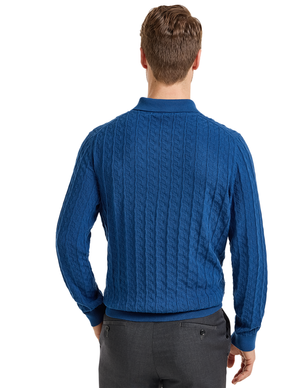 Alternate Shot of Men's Navy Solid Knitwear  - 3