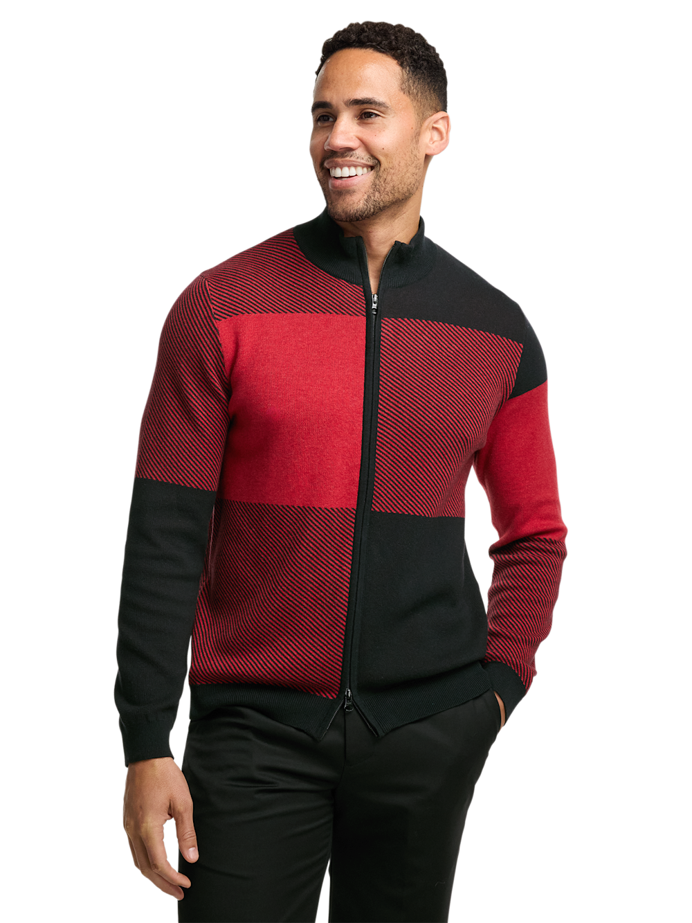 Alternate Image of Cotton Full Zip Mock Neck Sweater-1