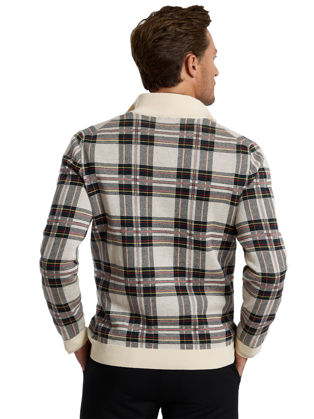 Alternate Shot of Men's white pattern  Knitwear  - 3