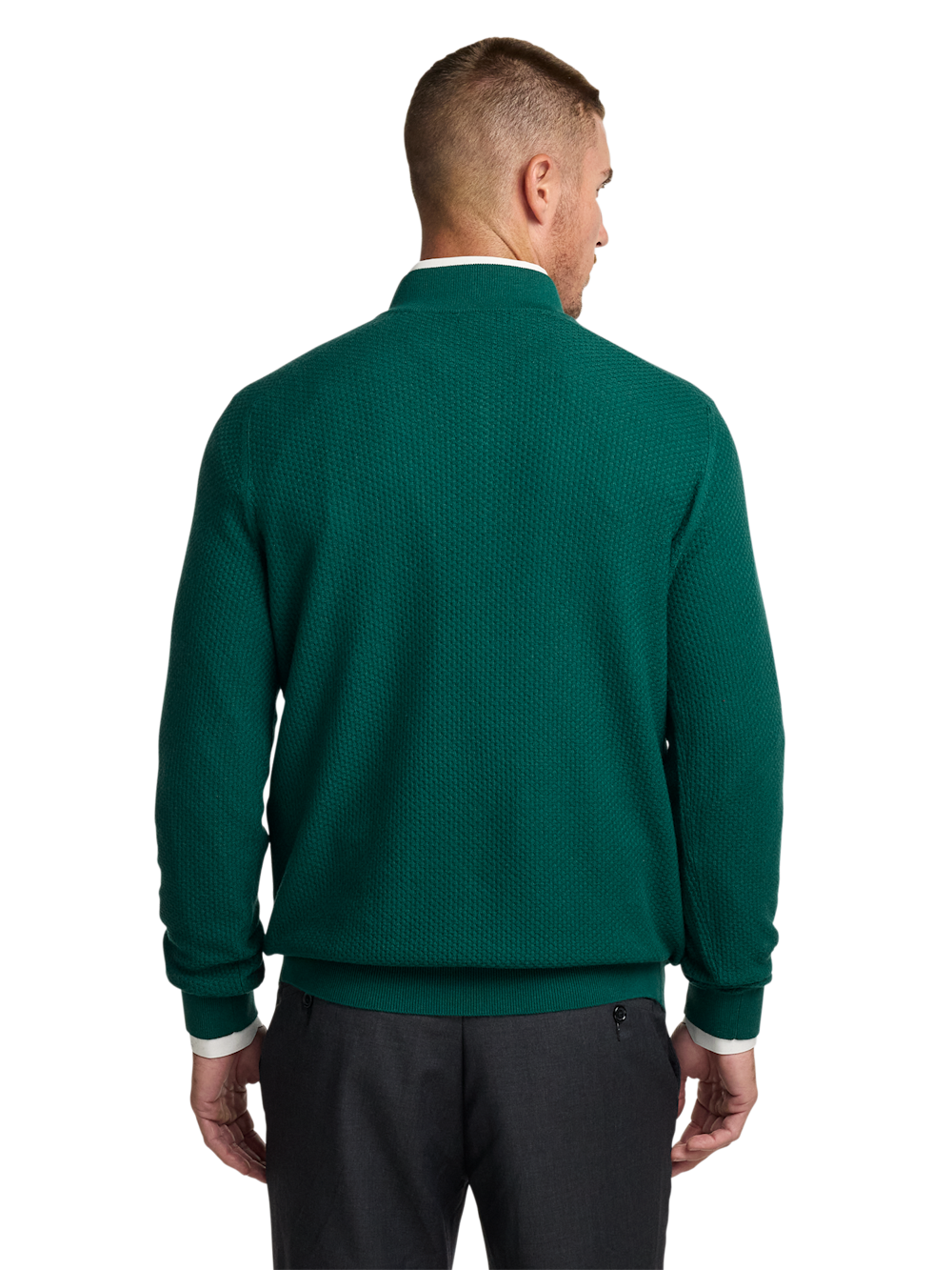 Alternate Image of Silk Cotton Cashmere Quarter Zip Mock Neck Sweater-4