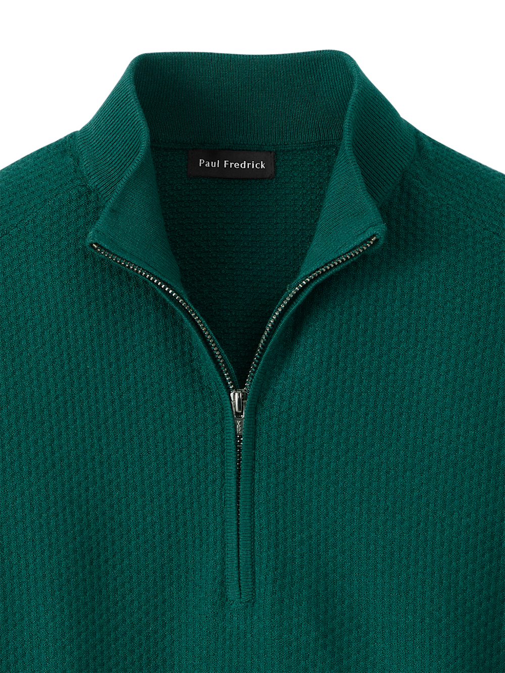Alternate Image of Silk Cotton Cashmere Quarter Zip Mock Neck Sweater-5