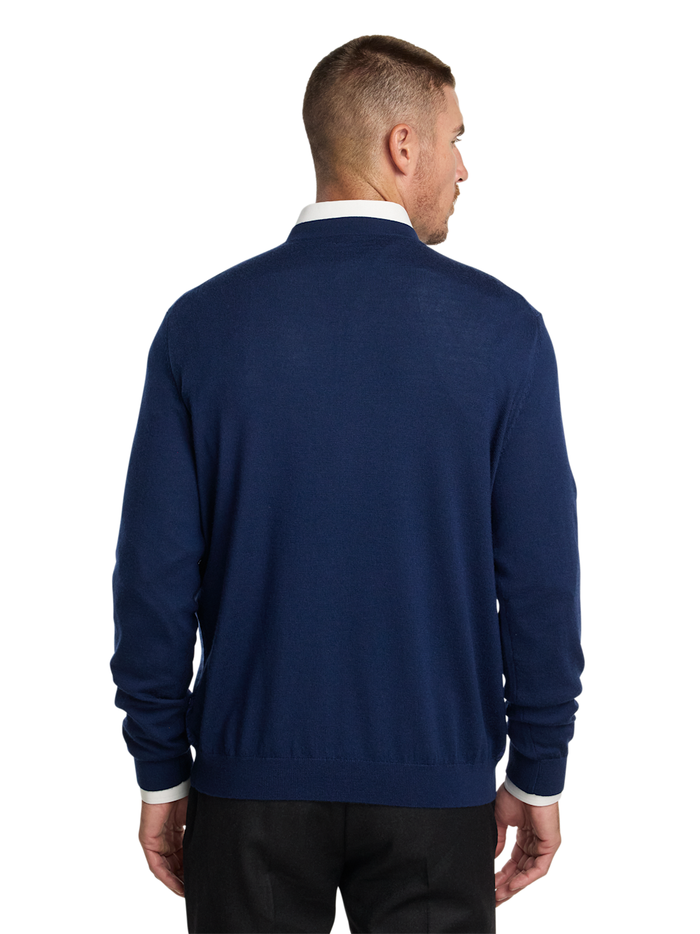Alternate Image of Washable Merino Wool Houndstooth V-neck Sweater-4