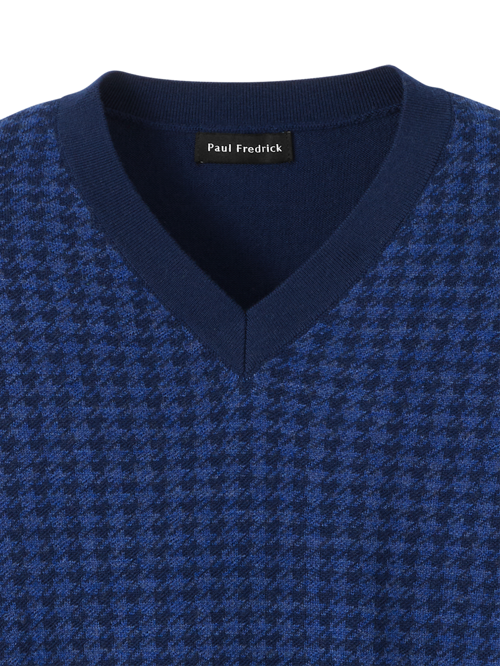 Alternate Image of Washable Merino Wool Houndstooth V-neck Sweater-5