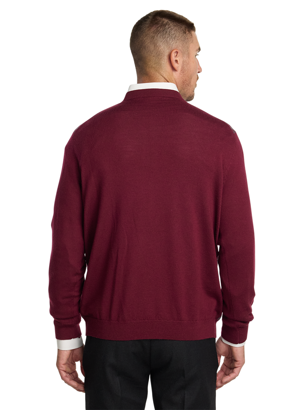 Alternate Image of Washable Merino Wool Houndstooth V-neck Sweater-4