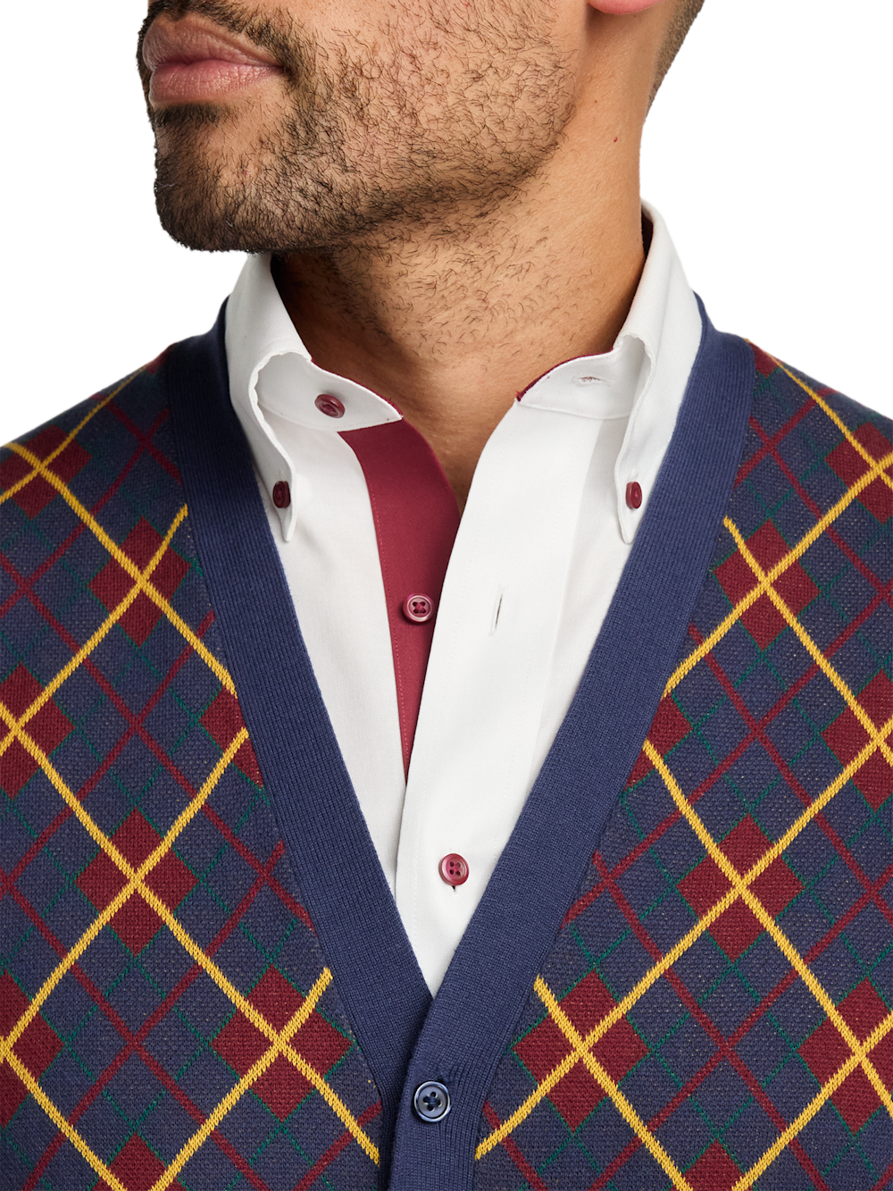Alternate Image of Cotton Button Front V-neck Cardigan Vest-2