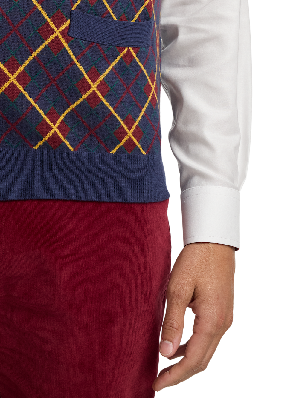 Alternate Image of Cotton Button Front V-neck Cardigan Vest-3