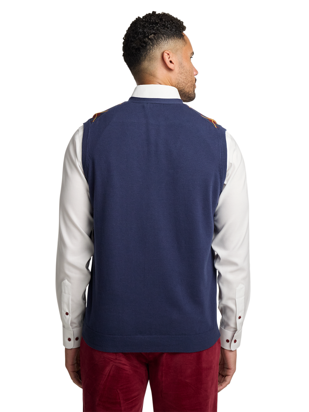 Alternate Image of Cotton Button Front V-neck Cardigan Vest-4