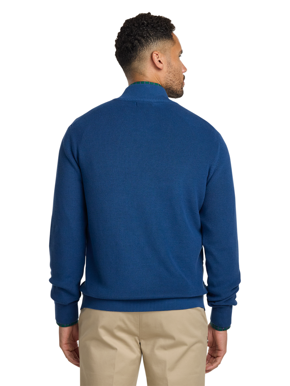Alternate Image of Cotton Full Zip Mock Neck Sweater Jacket-4