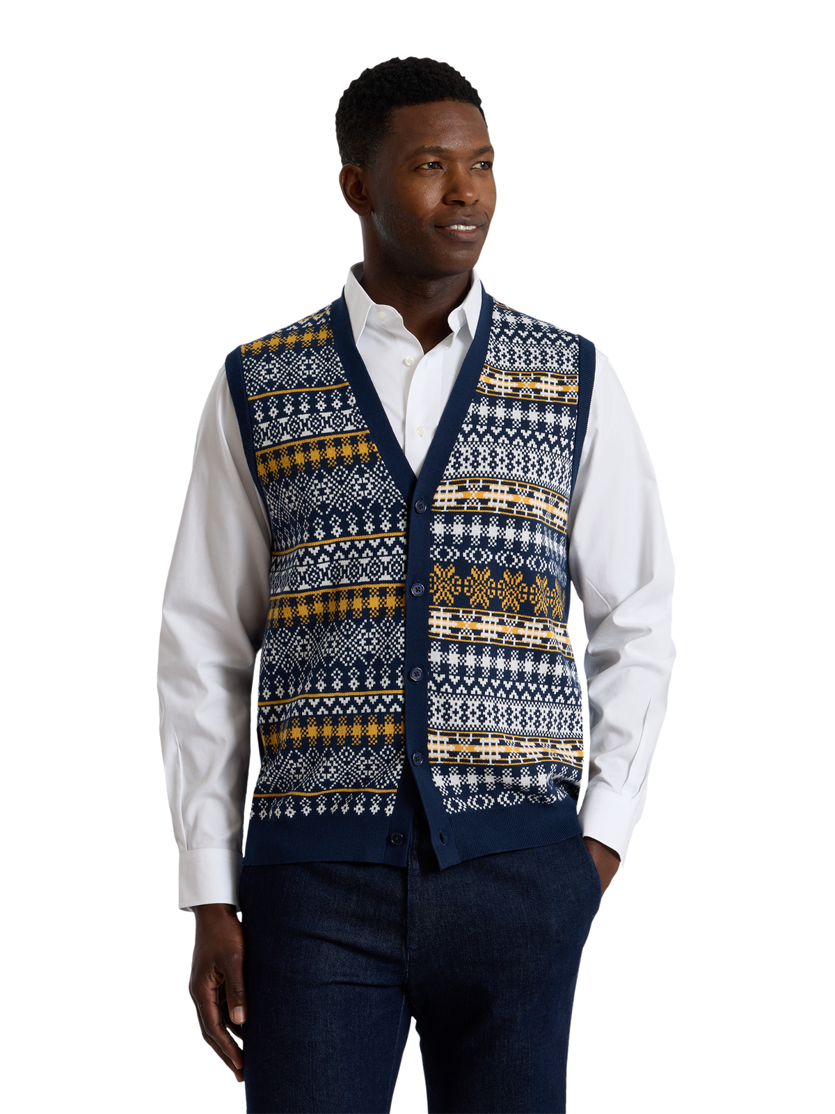 Alternate Shot of Men's navy multi  Knitwear 