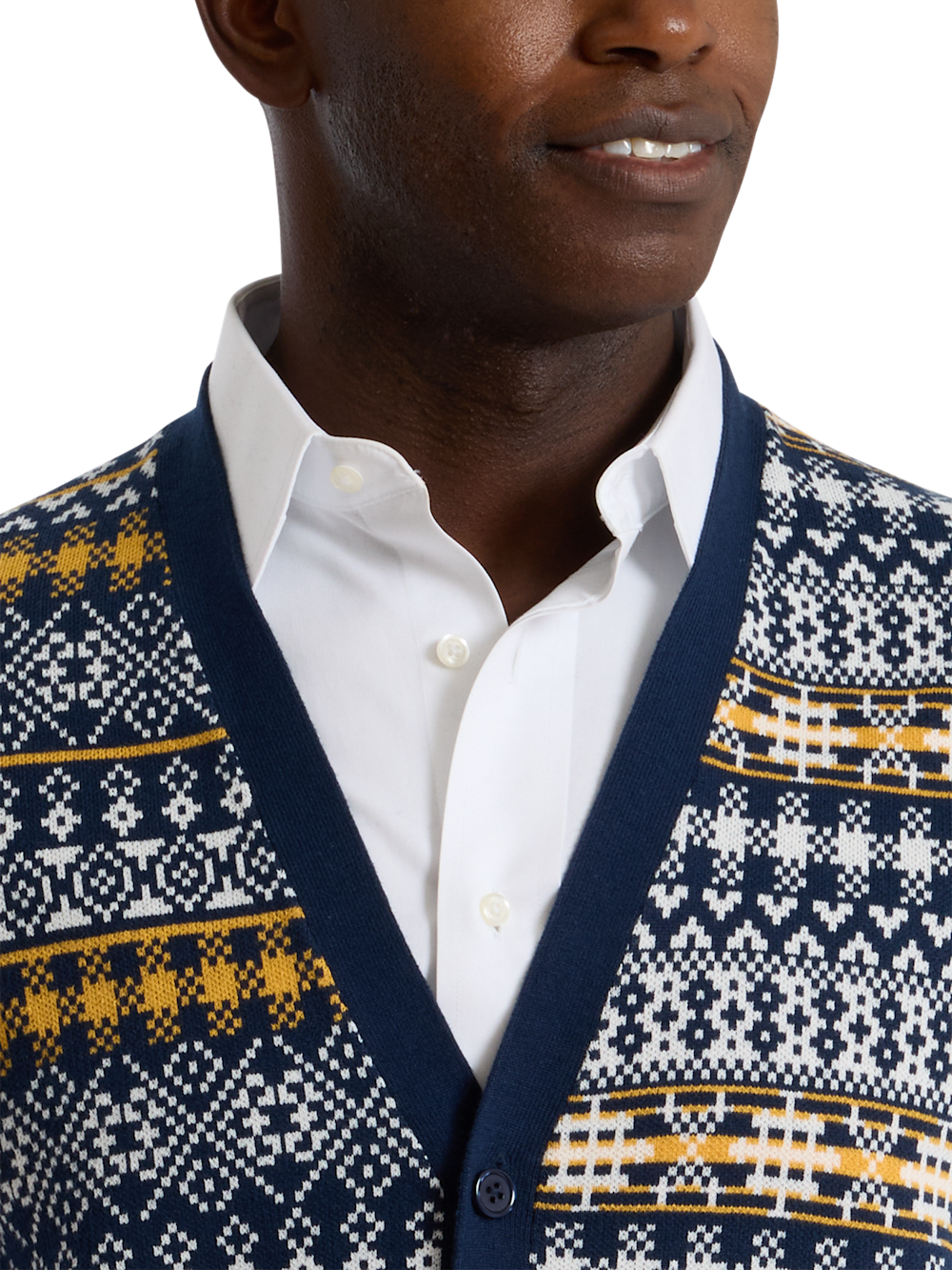 Alternate Shot of Men's navy multi  Knitwear  - 2