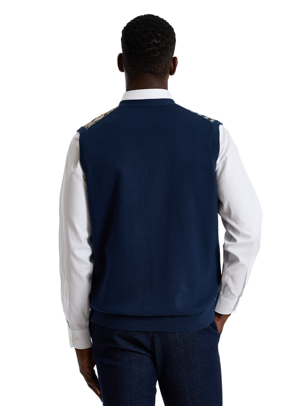 Alternate Shot of Men's navy multi  Knitwear  - 3