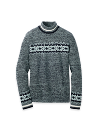 Wool Fairisle Mock Neck - Blue/Grey