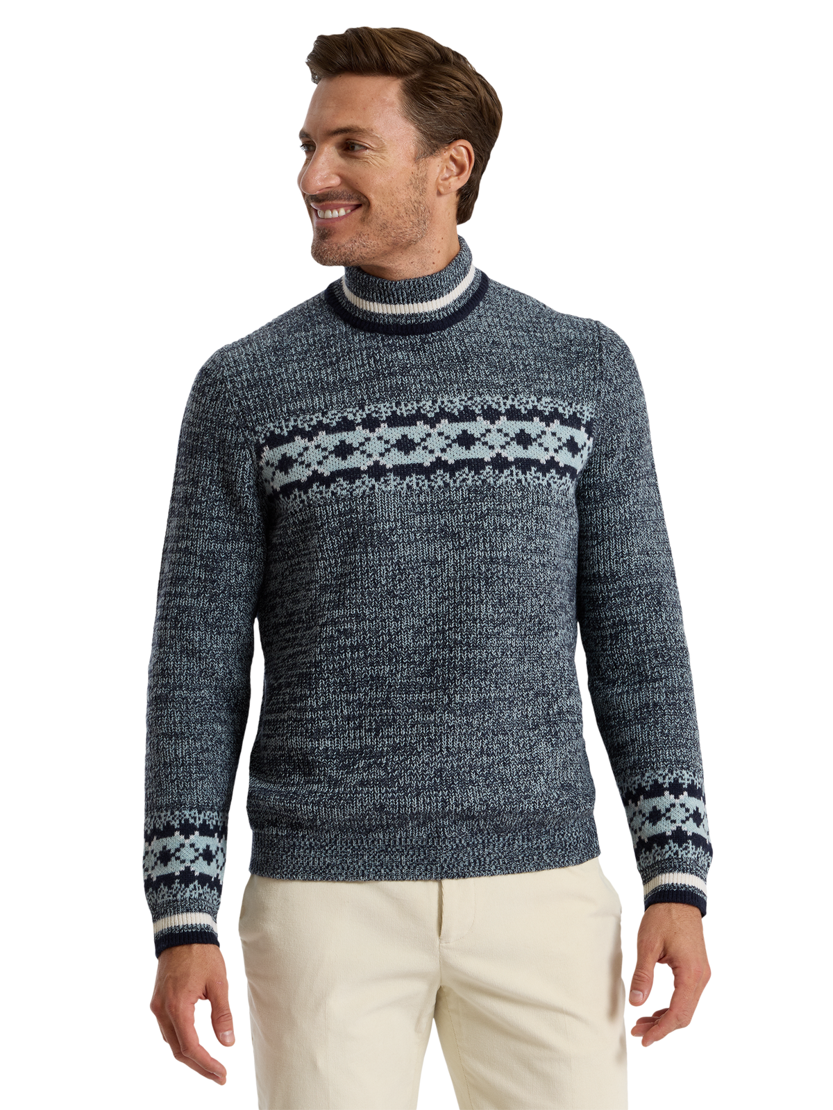 Alternate Shot of Men's blue/grey  Knitwear 